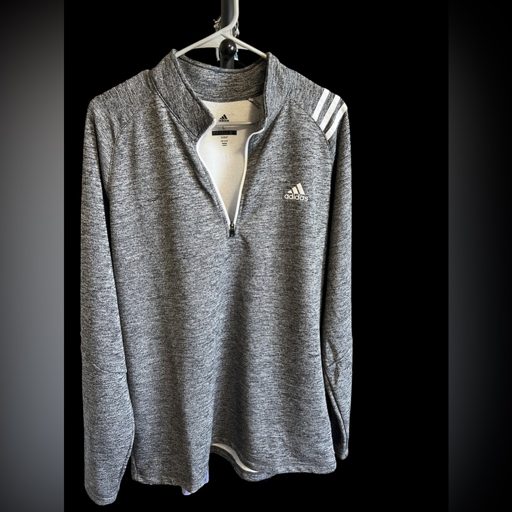 Men’s gray adidas golf pullover, size large